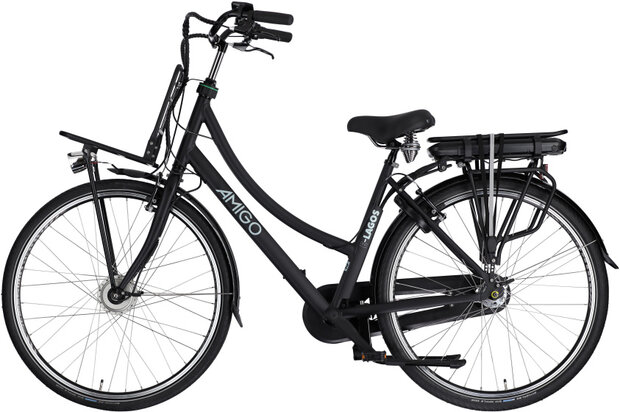 Amigo E-Lagos T2 Dames 3V V-Brakes matzwart 50 cm 28 inch matzwart 50 cm 28 inch