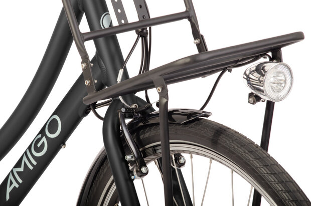 Amigo E-Lagos T2 Dames 3V V-Brakes matzwart 50 cm 28 inch matzwart 50 cm 28 inch