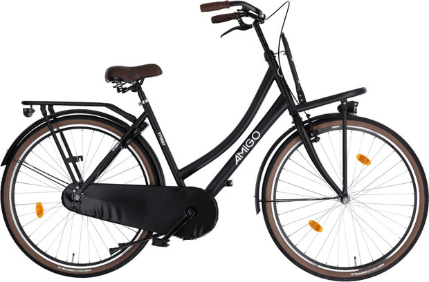 Amigo Sturdy Dames Terugtraprem matzwart 50 cm 28 inch matzwart 50 cm 28 inch