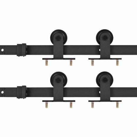 Hardwaresets voor schuifdeuren 2 st 200 cm staal zwart