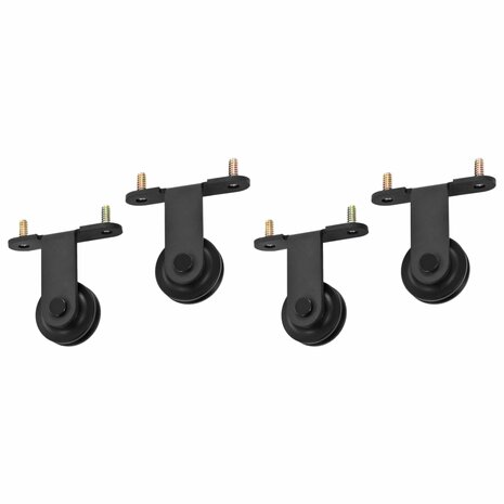 Hardwaresets voor schuifdeuren 2 st 200 cm staal zwart