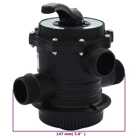 Multipoortventiel voor zandfilter 6-weg 1,5&quot; ABS