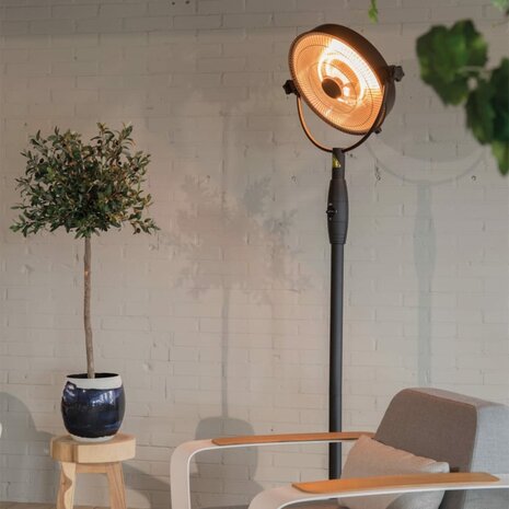 Staande terrasverwarmer Retro Sphere 2100 W halogeen zwart RSS16