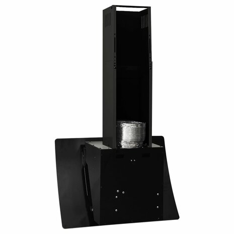 Wandafzuigkap 60 cm staal en gehard glas zwart
