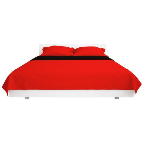 131552  Dubbelzijdig Quilted Bedspread Rood en Zwart 170x210 cm