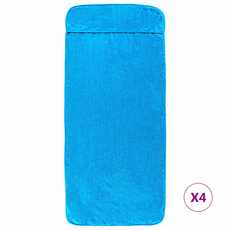 Strandhanddoeken 4 st 400 g/m² 60x135 cm stof turquoise