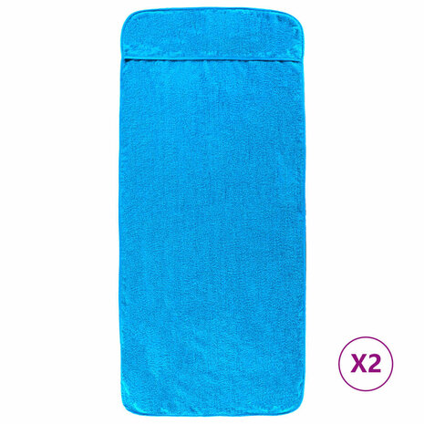 Strandhanddoeken 2 st 400 g/m² 60x135 cm stof turquoise