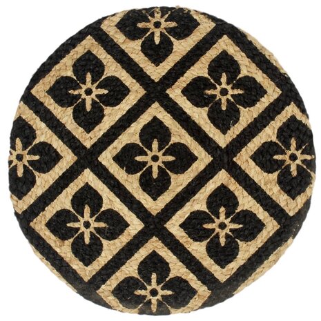 Placemats 4 st rond 38 cm jute zwart