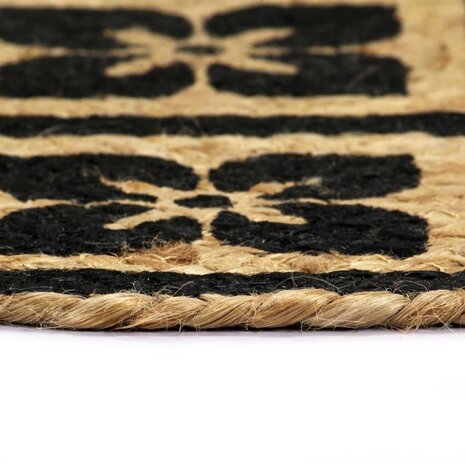 Placemats 4 st rond 38 cm jute zwart