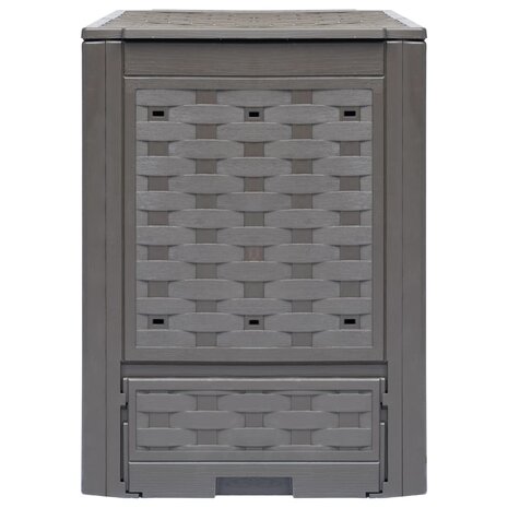 Compostbakken 3 st 900 L 60x60x83 cm kunststof rattan bruin