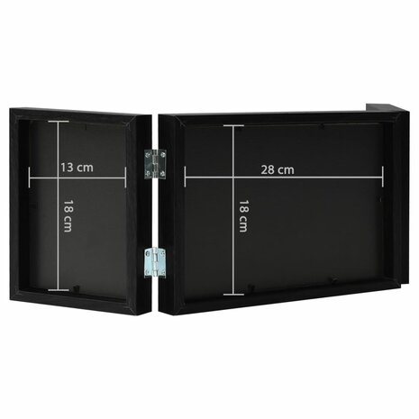 Fotolijst drieluik 28x18 cm+2x(13x18 cm) zwart