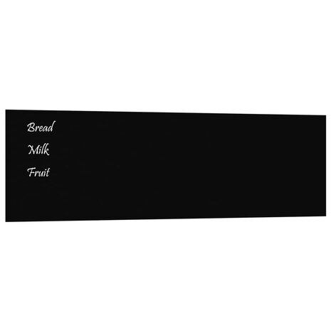 Magneetbord voor aan de wand 100x30 cm gehard glas zwart