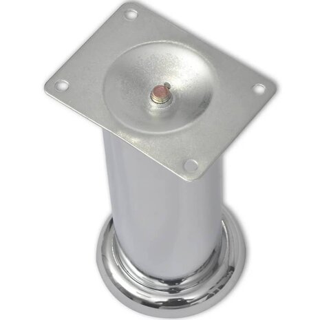 Bankpoten rond 8 st 180 mm chroomkleurig