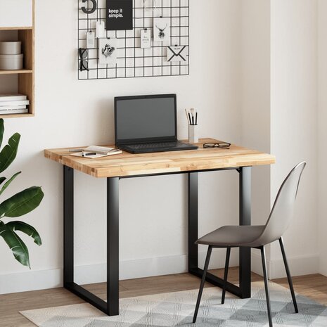 Bureaublad 100x80x4 cm onbehandeld massief acaciahout