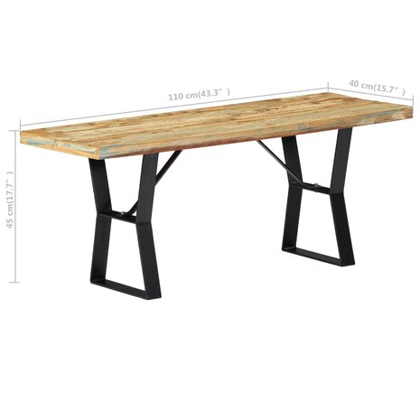 Bankje 110 cm massief gerecycled hout