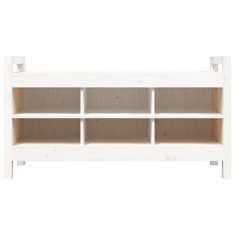 Halbankje 110x40x60 cm massief grenenhout wit