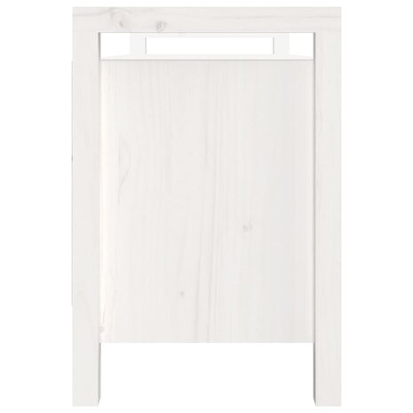 Halbankje 110x40x60 cm massief grenenhout wit