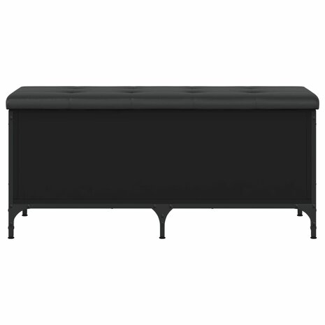 Opbergbankje 102x42x45 cm bewerkt hout zwart