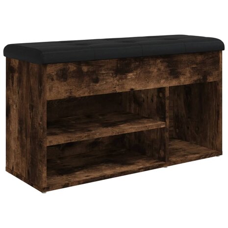 Schoenenbank 82x32x45,5 cm bewerkt hout gerookt eikenkleurig