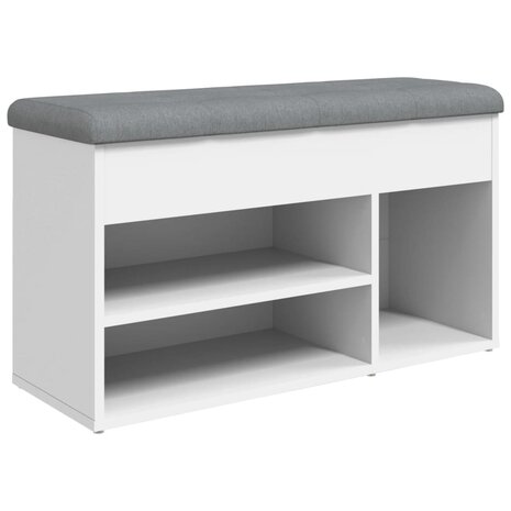Schoenenbank 82x32x45,5 cm bewerkt hout wit