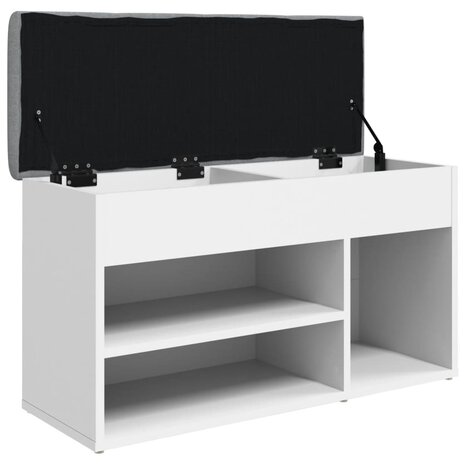 Schoenenbank 82x32x45,5 cm bewerkt hout wit