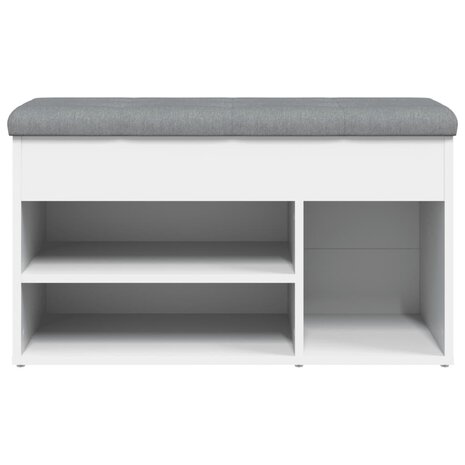 Schoenenbank 82x32x45,5 cm bewerkt hout wit