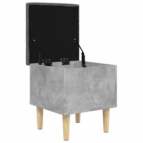 Opbergbankje 42x42x46 cm bewerkt hout betongrijs