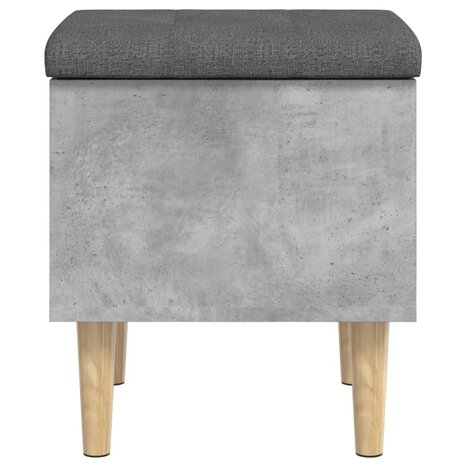 Opbergbankje 42x42x46 cm bewerkt hout betongrijs