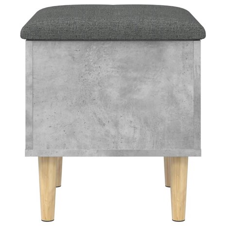 Opbergbankje 42x42x46 cm bewerkt hout betongrijs