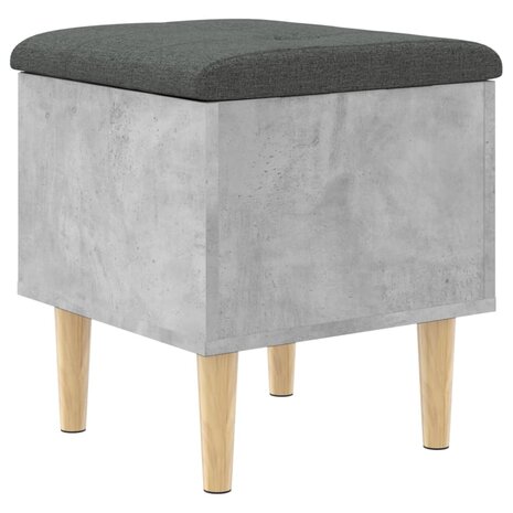 Opbergbankje 42x42x46 cm bewerkt hout betongrijs