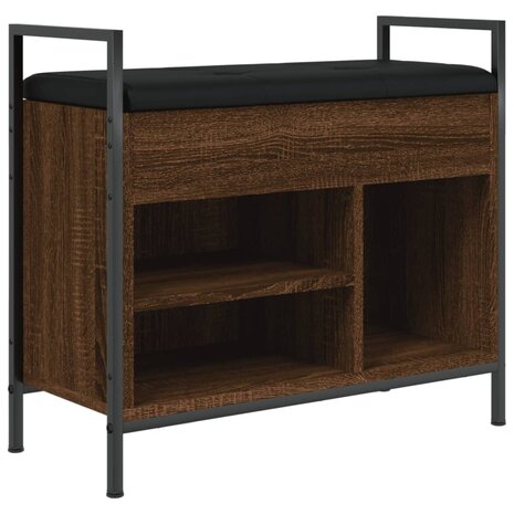 Schoenenbankje 65,5x32x57,5 cm bewerkt hout bruin eikenkleur
