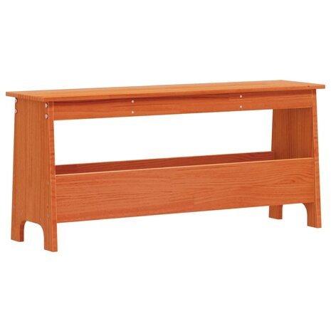 Halbankje 100x28x45 cm massief grenenhout wasbruin