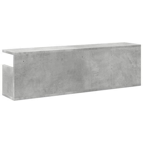 Wandkast 100x20x30 cm bewerkt hout betongrijs