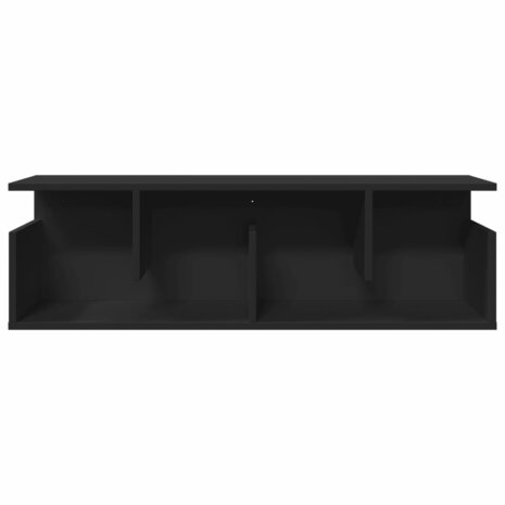 Wandkast 100x20x30 cm bewerkt hout zwart