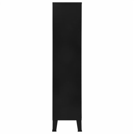 Boekenkast industrieel 90x40x180 cm staal zwart