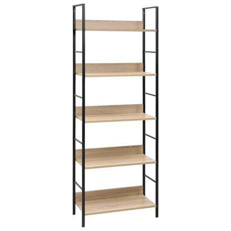 Boekenkast 5 schappen 60x27,6x158,5 cm bewerkt hout eikenkleur