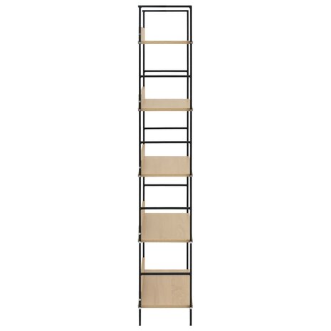 Boekenkast 5 schappen 60x27,6x158,5 cm bewerkt hout eikenkleur