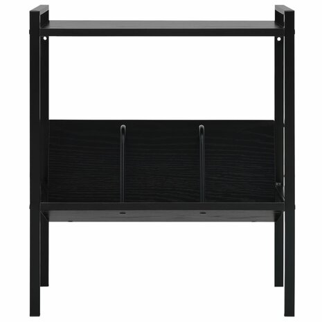 Boekenkast met 2 schappen 52x28x59 cm bewerkt hout zwart