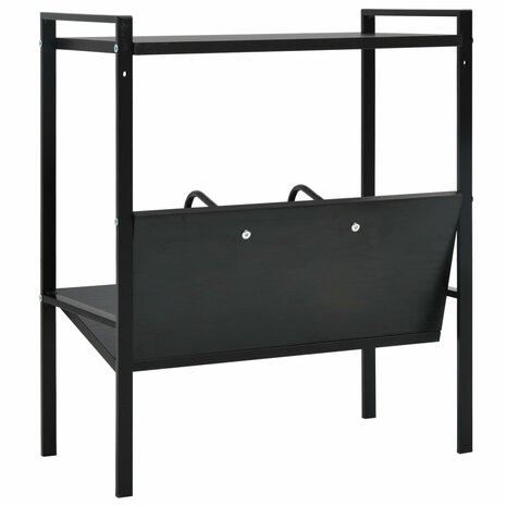 Boekenkast met 2 schappen 52x28x59 cm bewerkt hout zwart