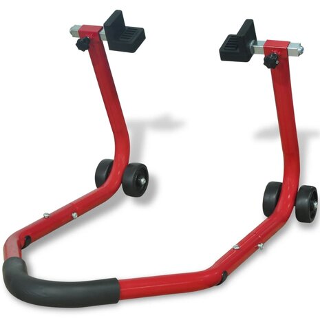 Motorfiets achterwiel paddock standaard rood