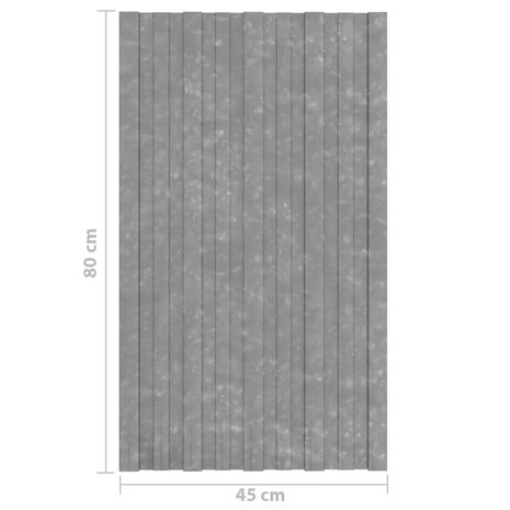 Dakpanelen 36 st 80x45 cm gegalvaniseerd staal zilverkleurig