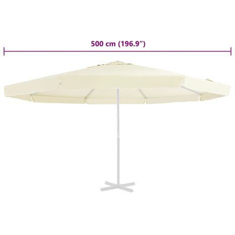 Vervangingsdoek voor parasol 500 cm zandkleurig